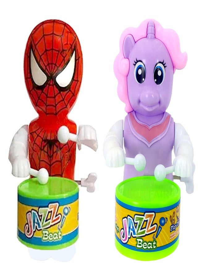 ROSEFAIR Cute Drummer Toy with Drumming and Dancing Action for Kids Baby Rattle Toys Set Toddler Kids (Pack of 2) - Image 1